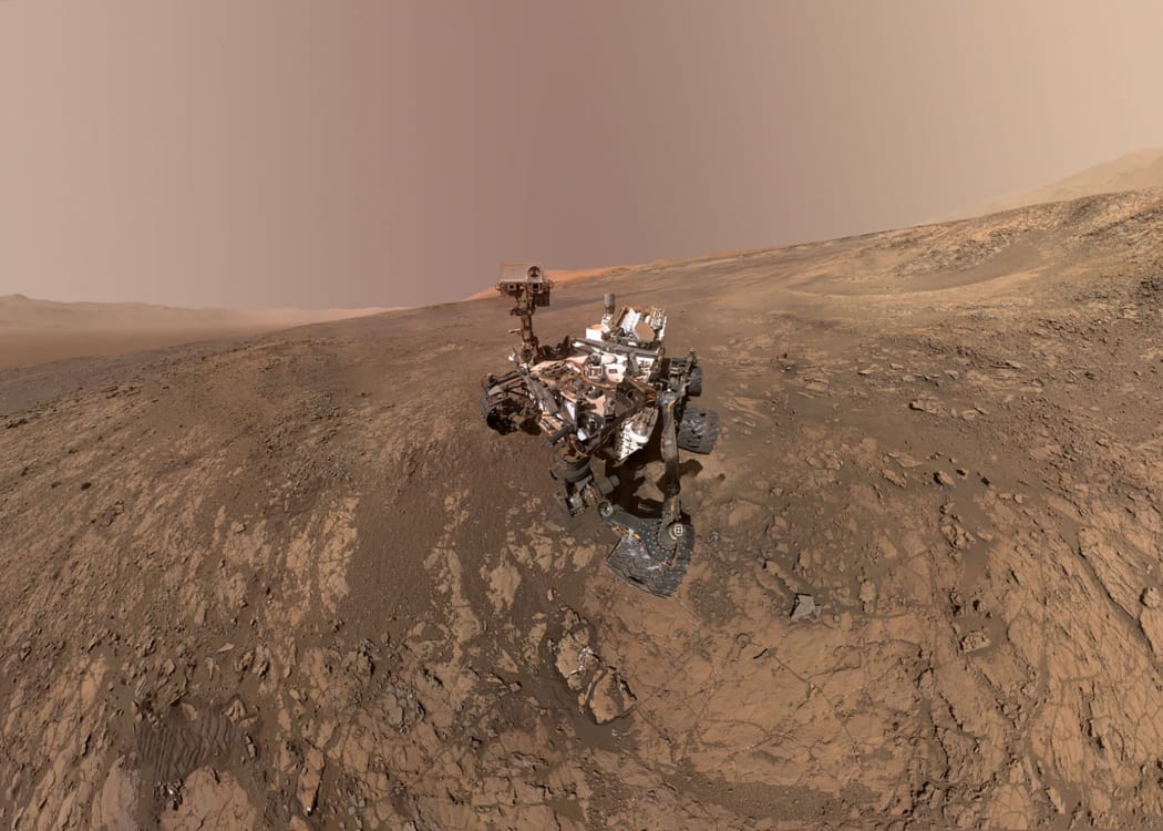 This self-portrait of NASA's Curiosity Mars rover obtained February 4, 2018 shows the vehicle on Vera Rubin Ridge