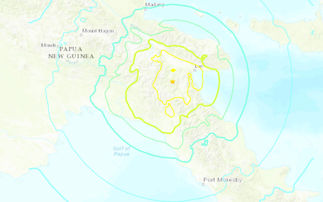The earthquake was 33km northwest of Bulolo, Papua New Guinea