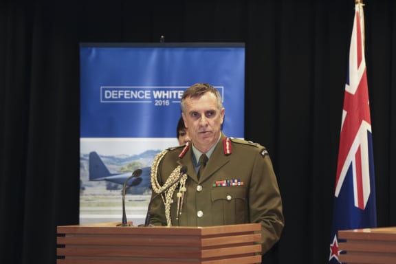 08062016 Photo: RNZ/Rebekah Parsons-King. Defence White Paper Launch at Parliment in Wellington. LTGEN Tim Keating, Chief of Defence Force New Zealand speaks.
