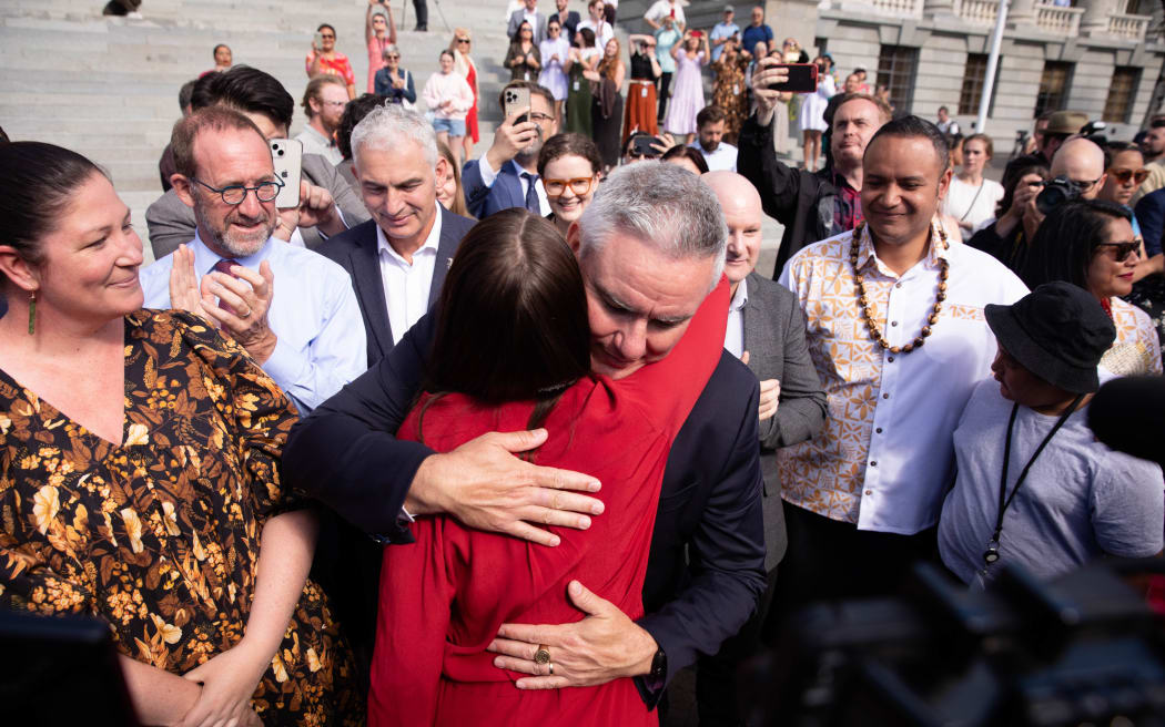 Crowds applaud outgoing PM Jacinda Ardern as she leaves parliament for the final time as Prime Minister