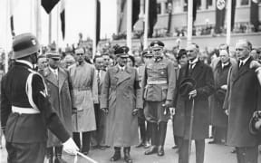 Neville Chamberlain in Munich, 1938.