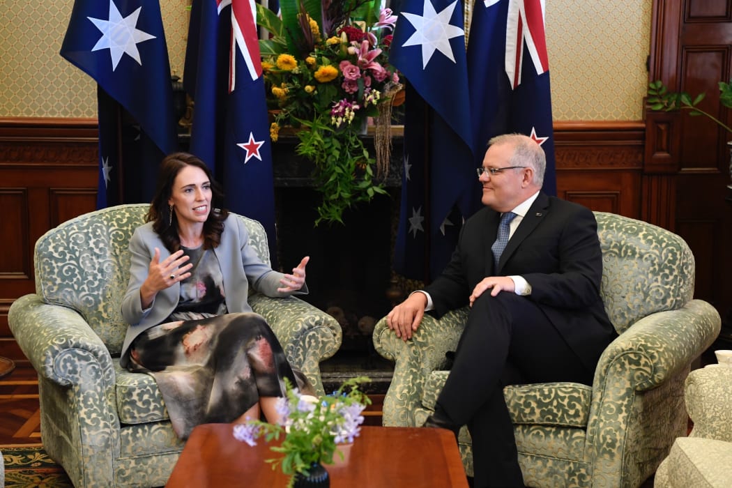 NZ Prime Minister meets with Australian PM Scott Morrison.