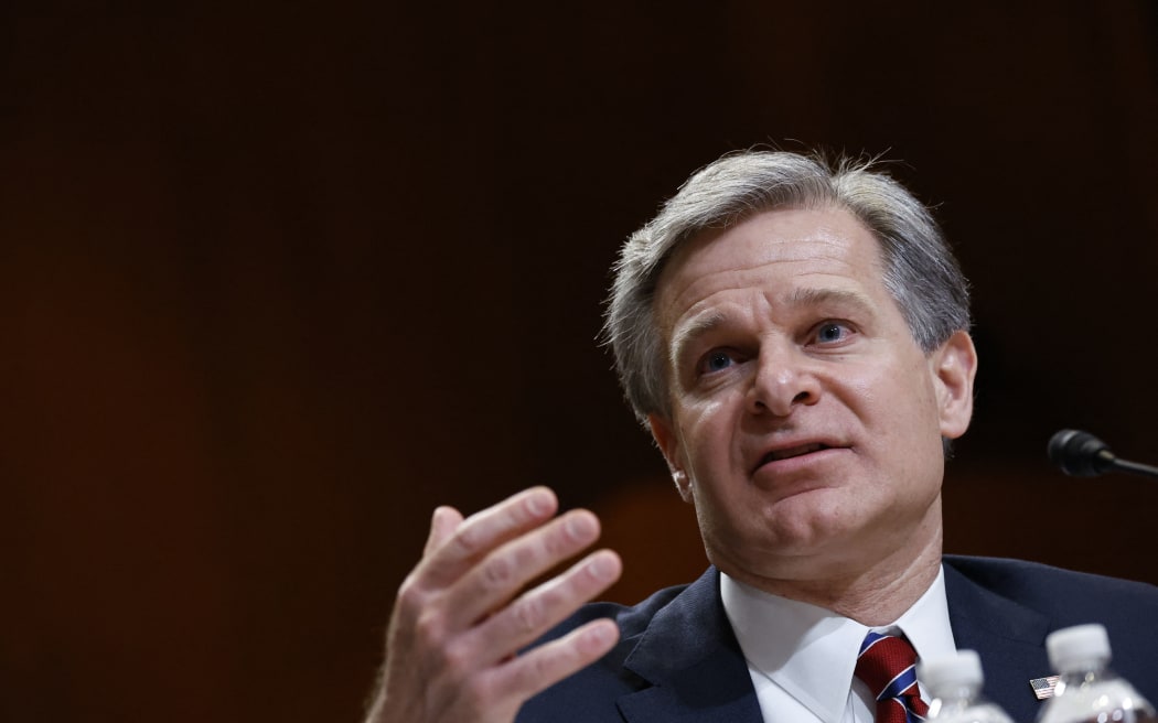 Director of the Federal Bureau of Investigation Christopher Wray speaks during a Senate Appropriations Subcommittee hearing on the fiscal year 2023 budget for the FBI, at the US Capitol in Washington, DC, on 25 May, 2022.
