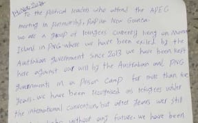 The letter written by Manus refugees to leaders attending the APEC summit.