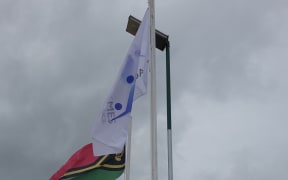 Flags fly at the Mini-Games in Port Vila