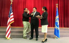 CNMI governor Ralph Torres being sworn in