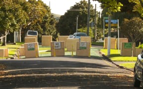 Plywood roadblocks have turned thoroughfares into cul de sacs in the Onehunga low traffic area trial.