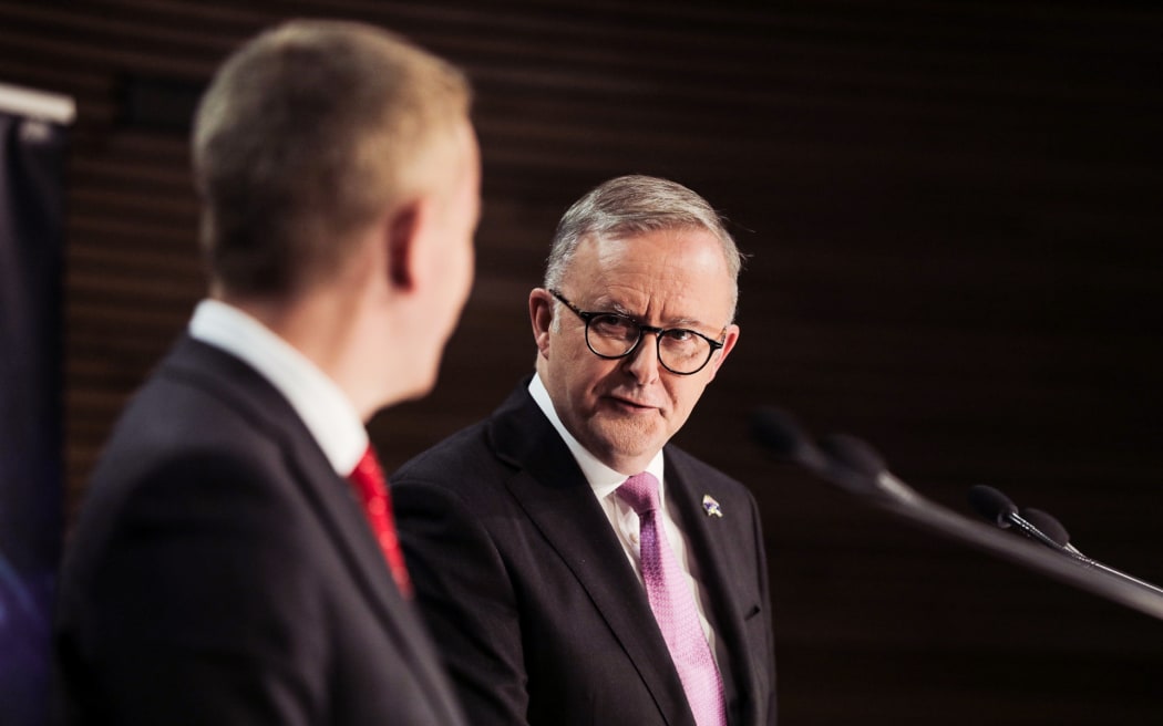 Chris Hipkins and Anthony Albanese - joint press conference in Wellington on 26/7/23
