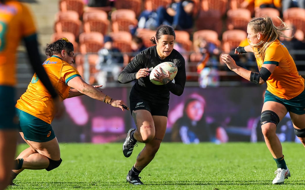 Katelyn Vahaakolo scored two tries in the Black Ferns' win over the Wallaroos.