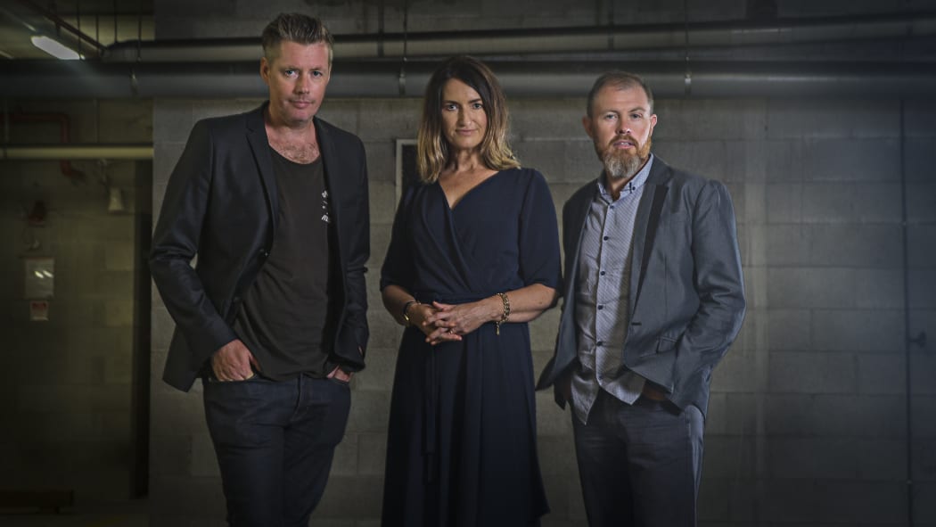 Fairfax Media's moody shot of their investigative team: Toby Longbottom, Paula Penfold and Eugene Bingham
