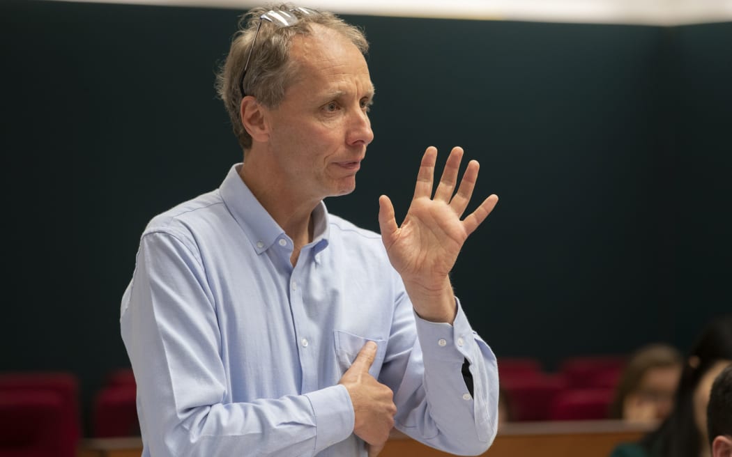 Author Nicky Hager during his submissions at the Operation Burnham Inquiry at the High Court in Wellington.