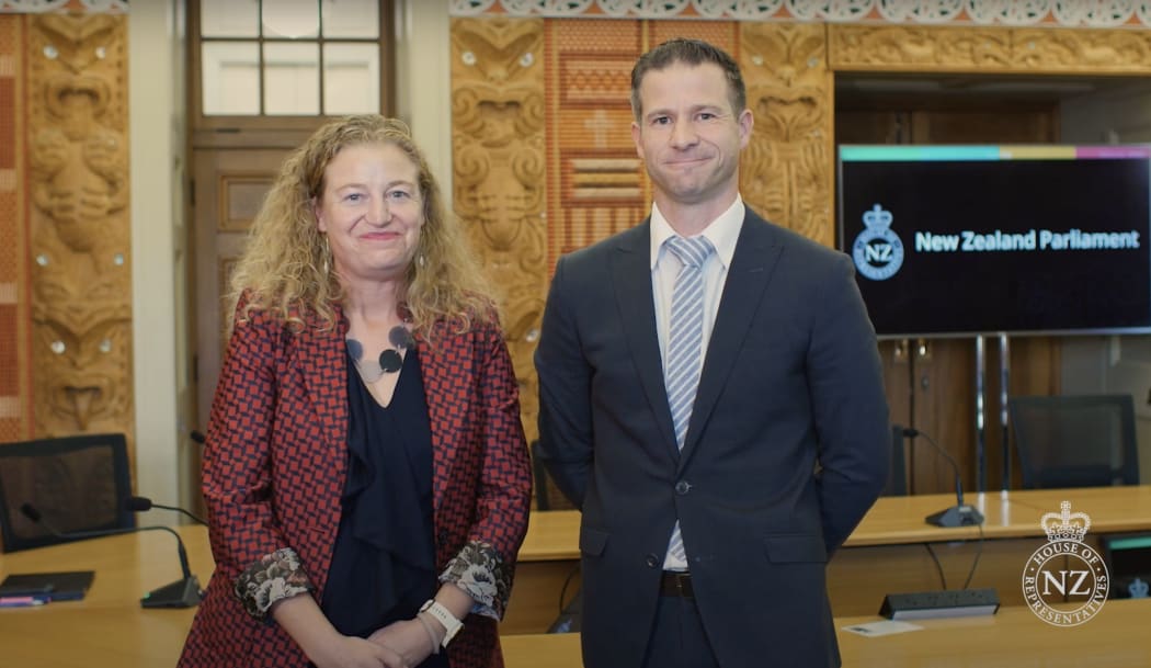 Rachel Brooking and Chris Penk; deputy and chair of the Regulation Review Committee. This screenshot is from a committee intro video on Youtube.