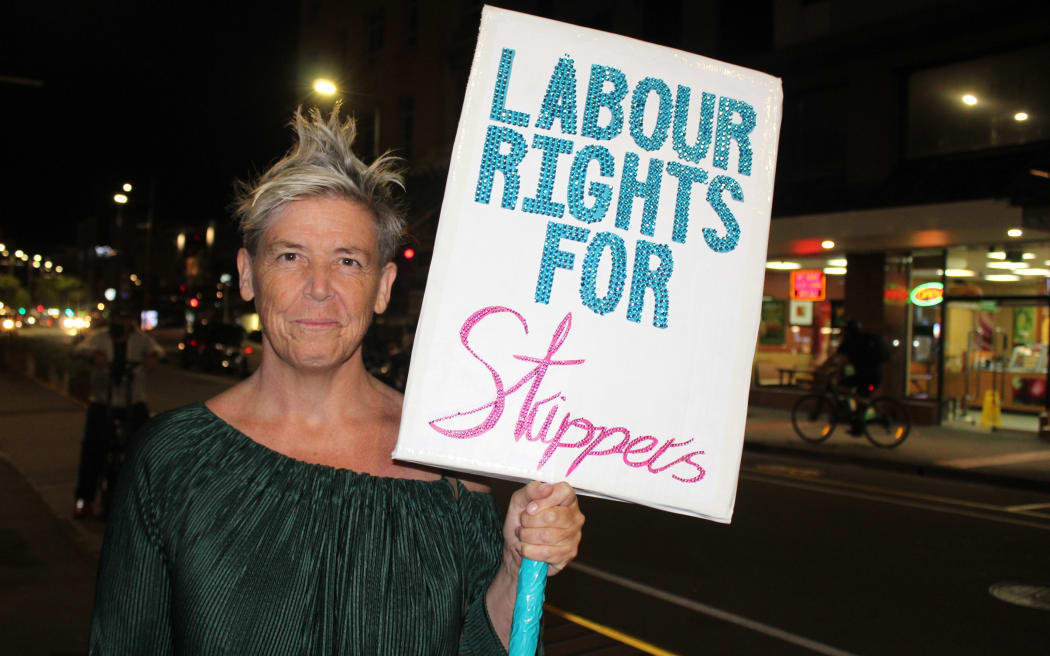 Green MP Jan Logie lends her support to the dancers and their right to employment protections.