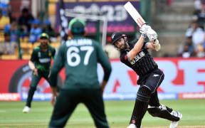 New Zealand captain Kane WIlliamson in action against Pakistan at the Cricket World Cup.