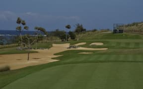 The Par 3 13th hole at the Natadola Bay Championship Golf Course.