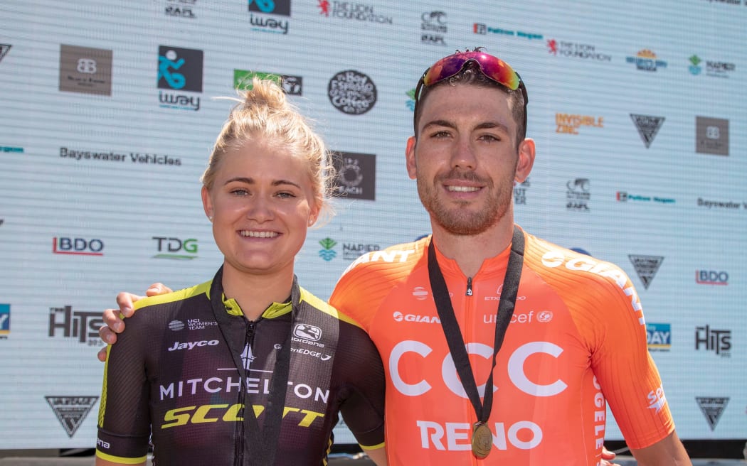 2018 Womens and Mens Time Trial champions, Georgia Williams and Patrick Bevin.