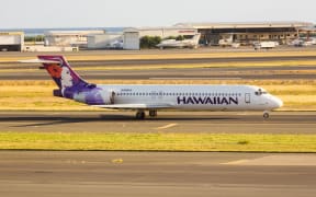 Hawaiian Airline Boeing 717 at Honolulu International Airport on 23 January 2013.