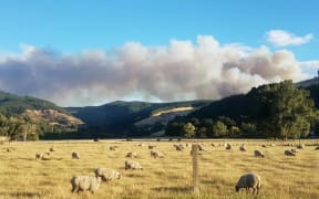 The fire on the Port hills overlooking Christchurch was pushed uphill by strong winds.