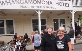 Helen Clark at the Whangamomona Hotel