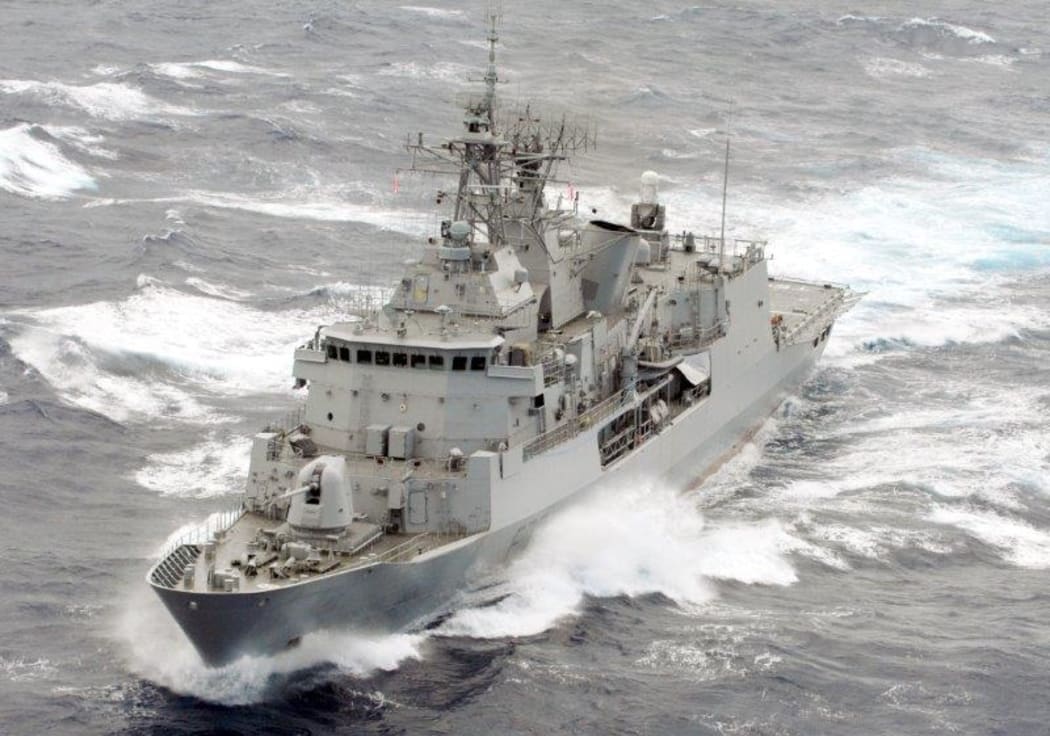 HMNZS Te Kaha in the South China Sea.