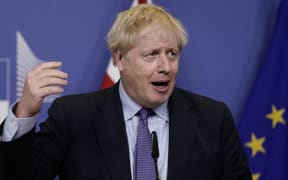 British Prime Minister Boris Johnson at a European Union Summit at European Union Headquarters in Brussels on October 17, 2019.