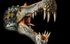 illustration of fierce dinosaur jaw