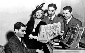 Irving Berlin and stars of the movie Alexander's Ragtime Band