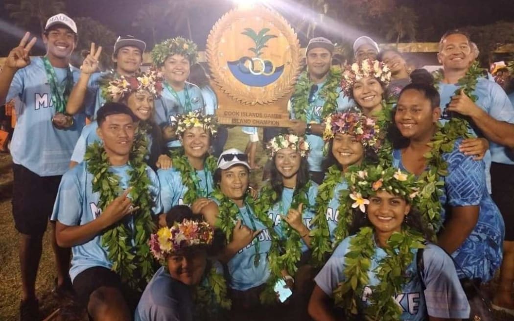 Mauke celebrate winning the 2020 Cook Islands Games.