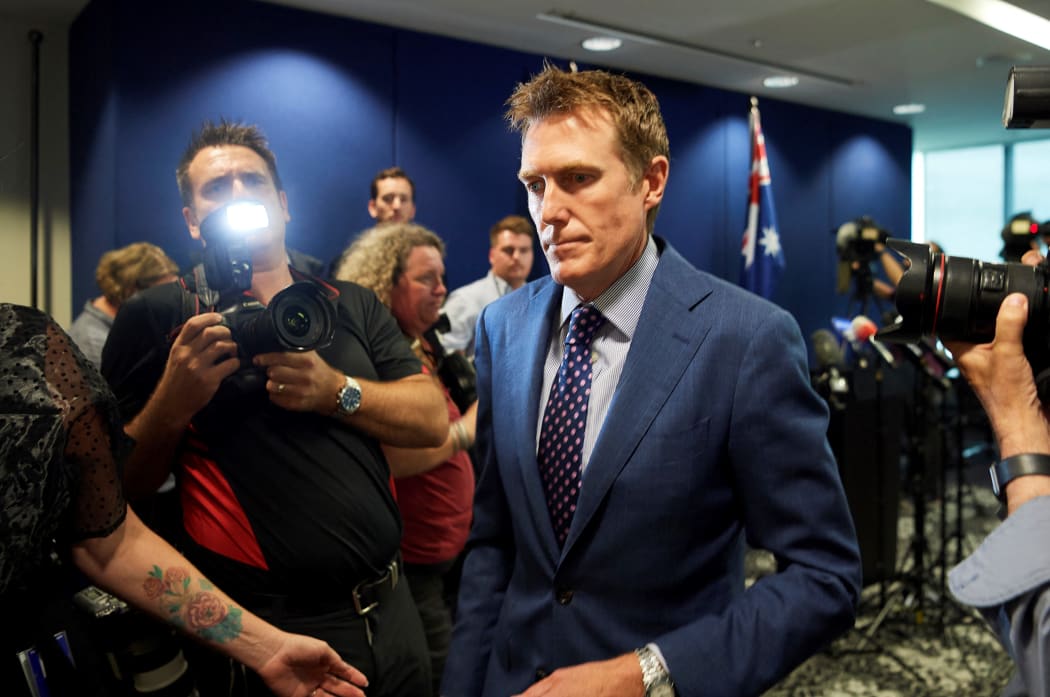 Australia's attorney general Christian Porter leaves a press conference in Perth on March 3, 2021, after he outed himself as the unnamed cabinet minister accused of raping a 16-year-old girl.