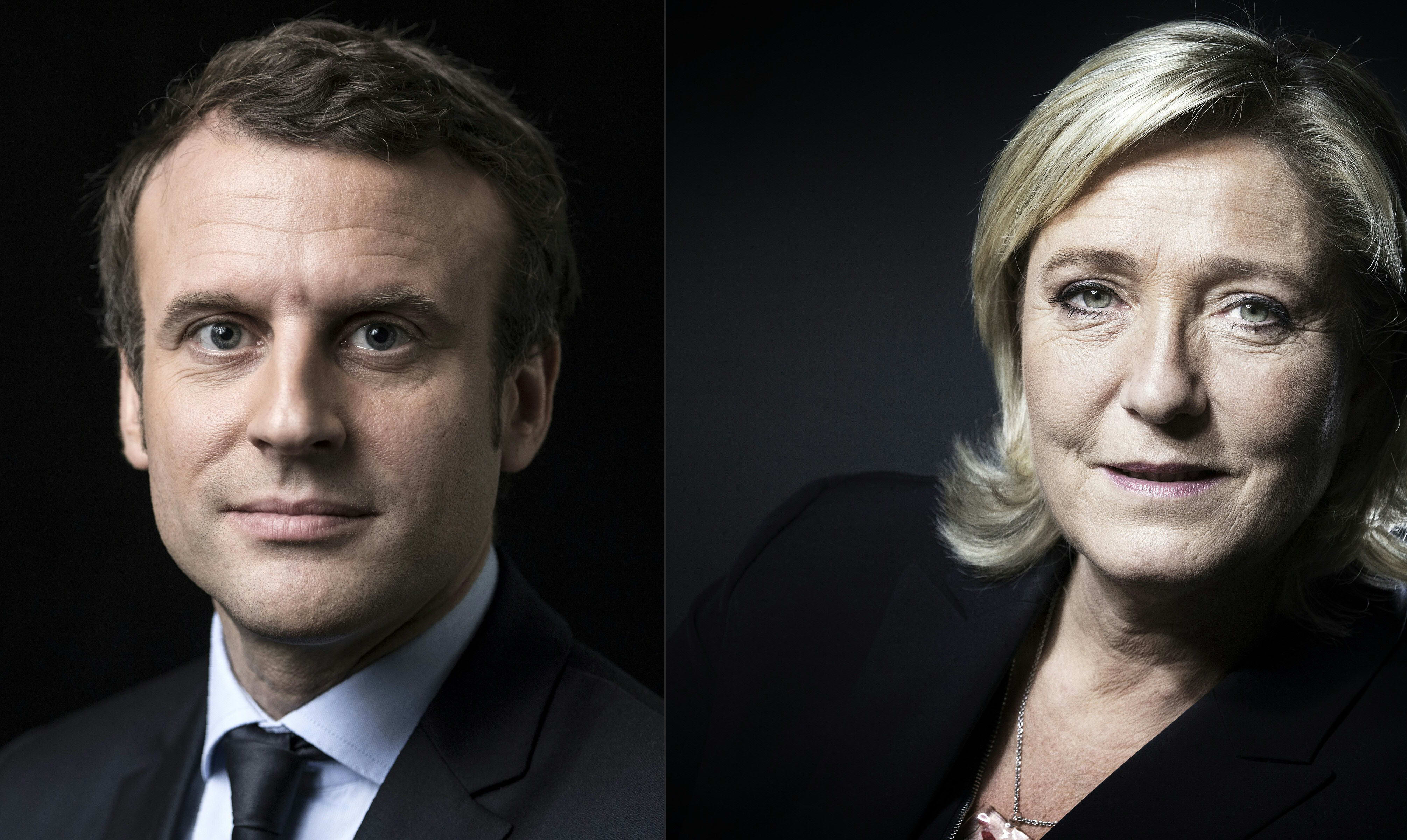 Centrist Emmanuel Macron and Front National leader Marine Le Pen
