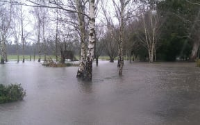 Flooding on a property in Flaxton Road, Rangiora.