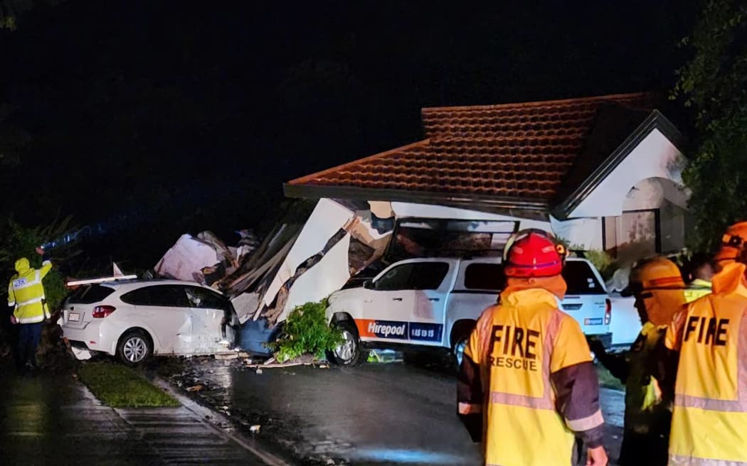 A house has collapsed on Egret Ave, Tauranga.