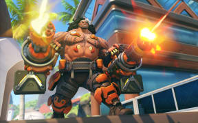 Mauga in action in Overwatch 2.