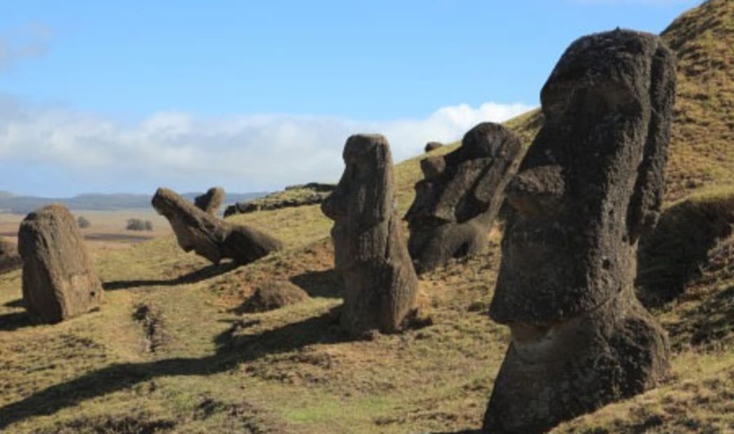 The Moai Statues of Easter Island.