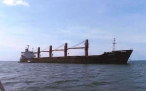 This undated image released by the US Attorney's Office shows the cargo vessel "Wise Honest" which the US said it had seized after it violated international sanctions by exporting coal and importing machinery.