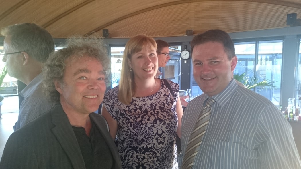 From left to right: Mark Gahegan, Laurie Knight, and Te Pūnaha Matatini director Shaun Hendy.