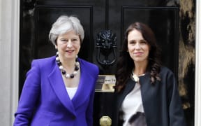 British Prime Minister Theresa May with New Zealand's Prime Minister Jacinda Ardern.