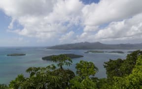 Small islands on Marovo Lagoon in the Solomon Islands.