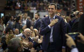 Spanish Prime Minister Pedro Sánchez reacts to supporters during an election campaign event in Barcelona, on 25 April, 2019.