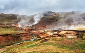 The Seltun geothermal area lies close to the Fagradalsfjall volcano, which has just erupted in Iceland.