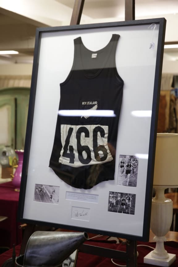 The black singlet Peter Snell wore during his twin gold medal runs at the 1964 Tokyo Olympics is going under the hammer.