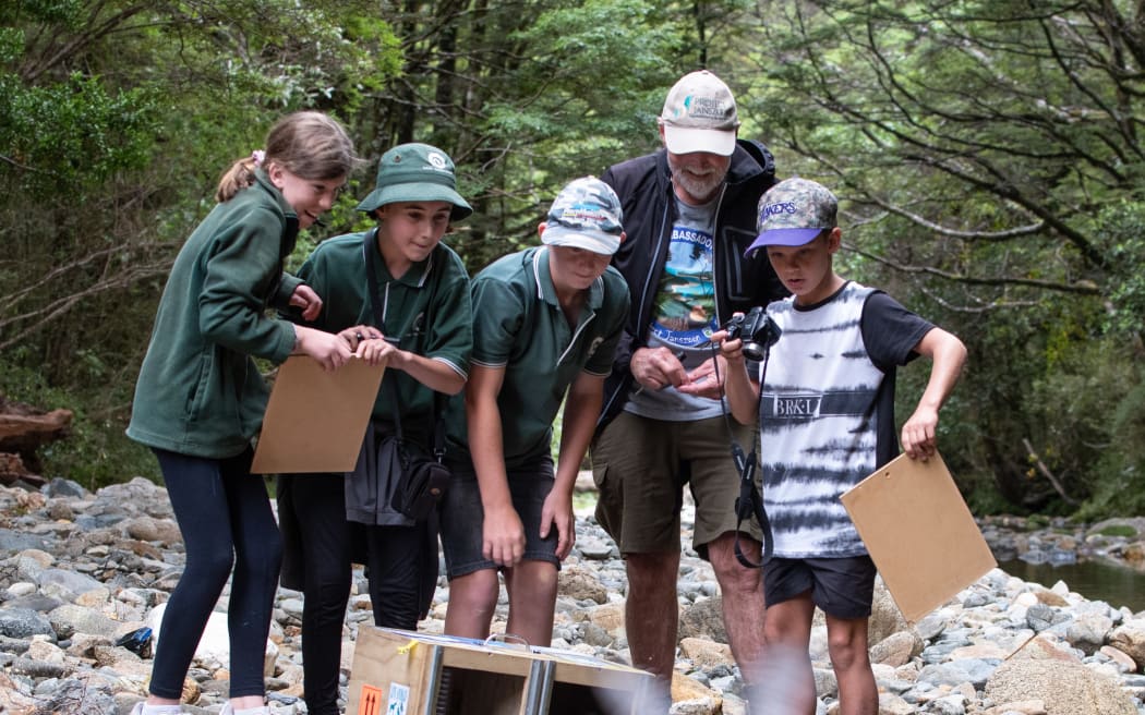 Lower Moutere School Abel Tasman Youth Ambassadors helped with the whio release.