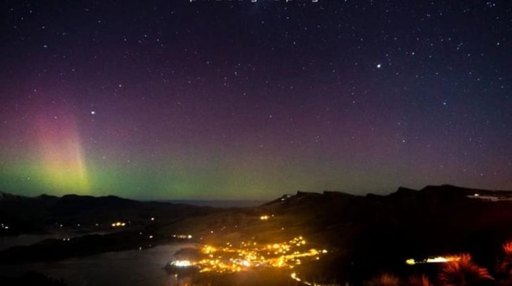 The Aurora as taken from the top of the Port Hills in Christchurch.