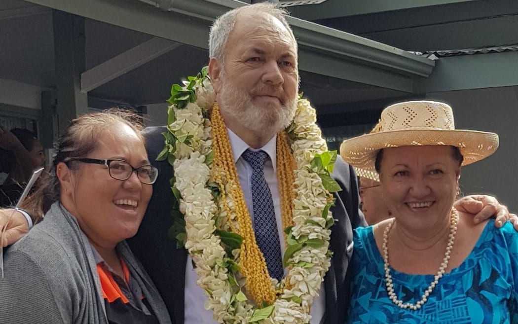 Tony Armstrong with wife Agnes and daughter during his swearing in as an MP, 19 Sept 2018.