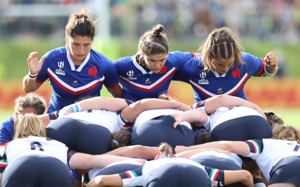 The France front row at the Rugby World Cup