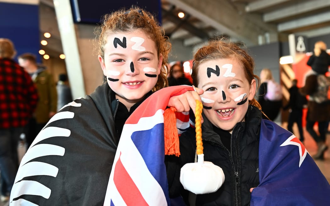 Young New Zealand's fans arrive for the Pool A, Match 17, New Zealand's v Philippines, FIFA Women’s World Cup 2023, Wellington Regional Stadium, Wellington, New Zealand. Tuesday 25 July 2023.
© Mandatory credit: Kerry Marshall / www.photosport.nz
