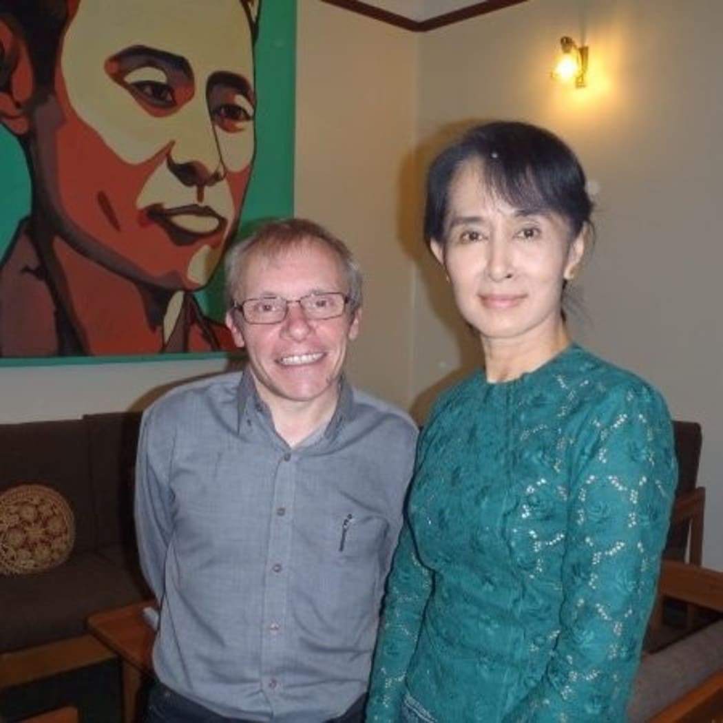 Australian economics professor Sean Turnell and Aung San Suu Kyi