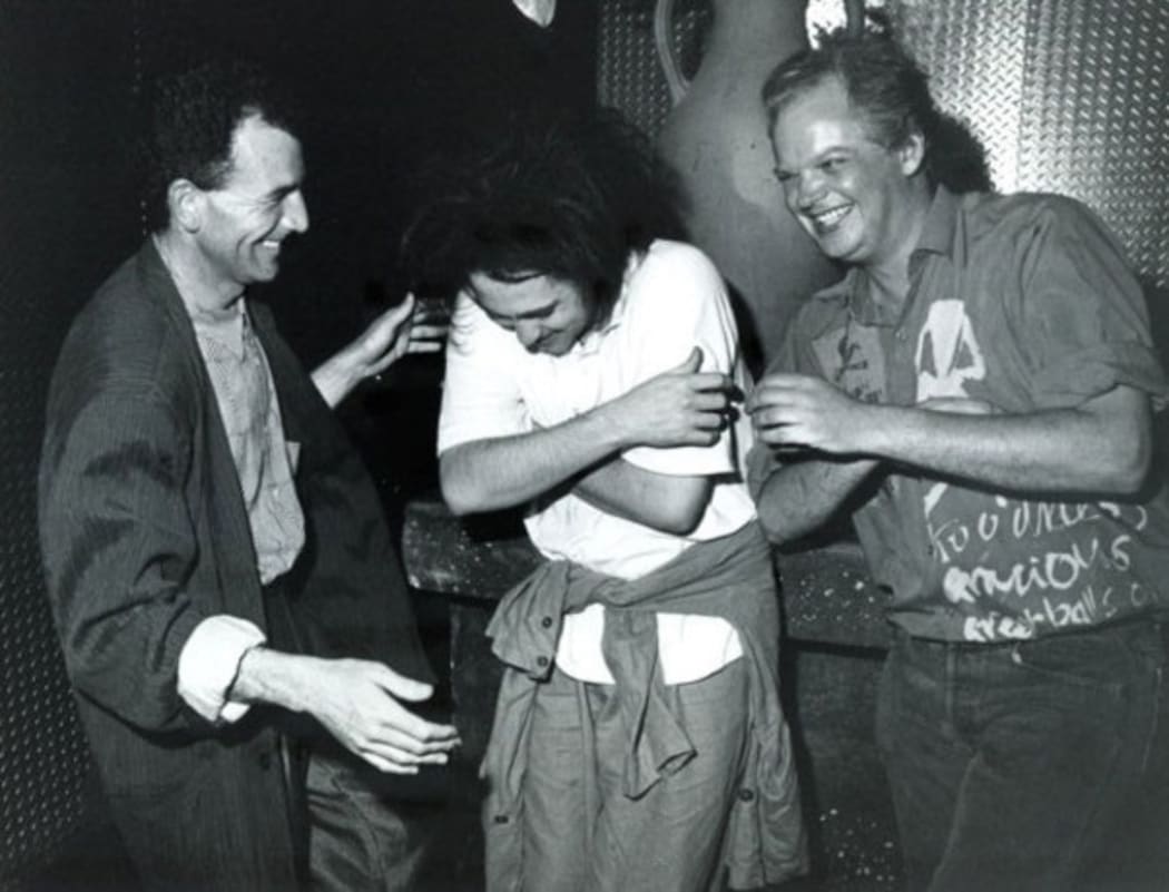 Chris Parry (L), Robert Smith, and Howard Thompson from A&R Records