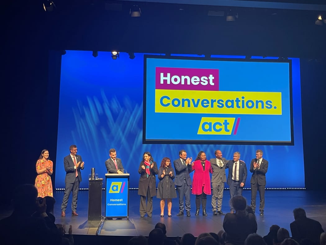 Act MPs on stage at the party's annual conference