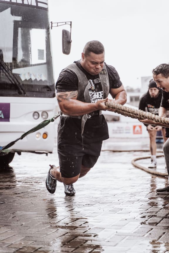 Auckland strongman Stanley Cocker.